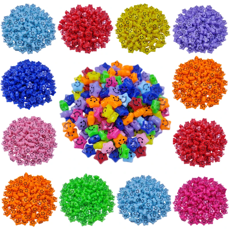 

20 шт., 11 мм/партия, акриловые бусины со смайликом