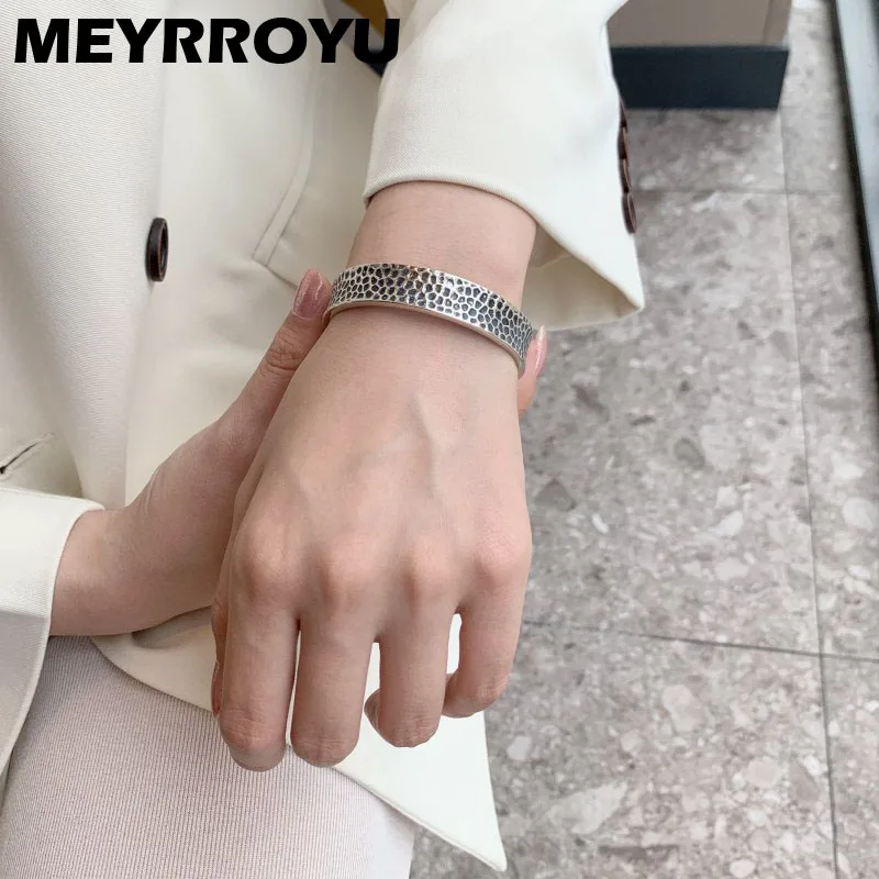 MEYRROYU серебряный цвет круглая Высококачественная каменная трещина ручной работы