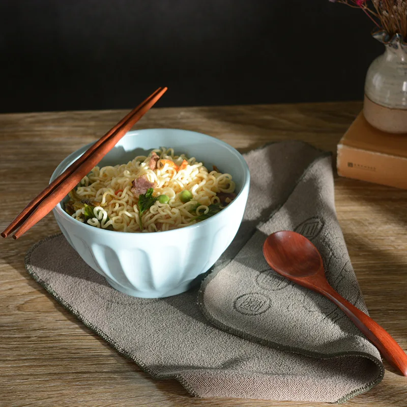 Европейская керамическая миска для салата лапши супа рельефная красная зеленая