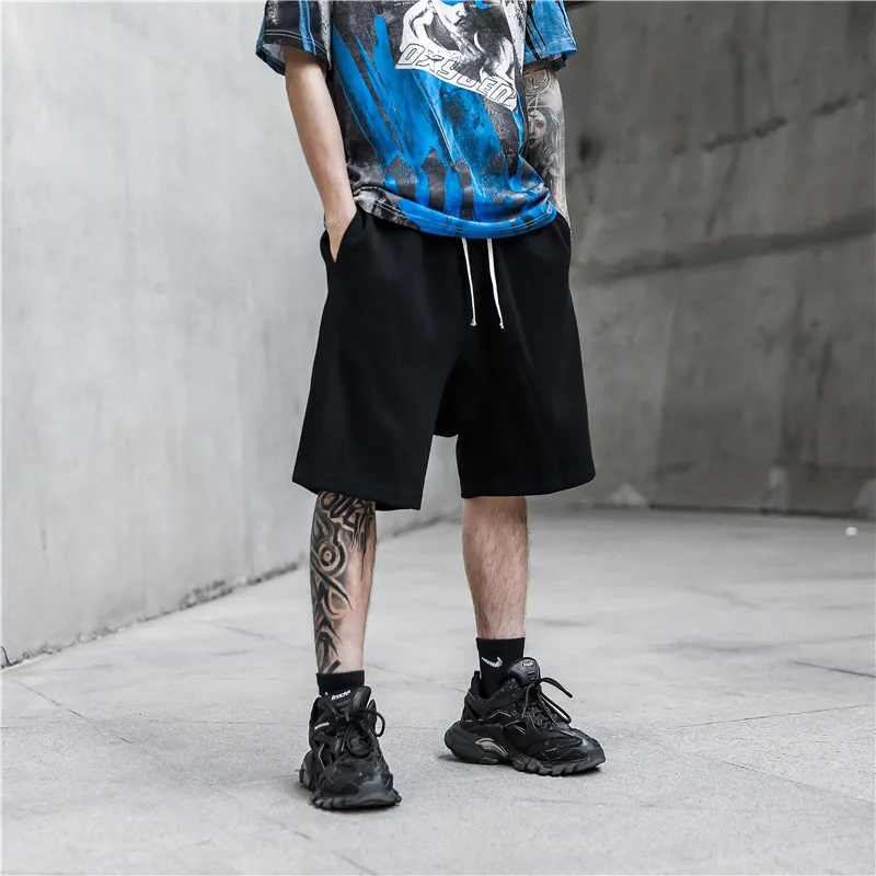 Толстые хлопковые шорты Джастина Бибера с заниженной мотней Мужская Уличная