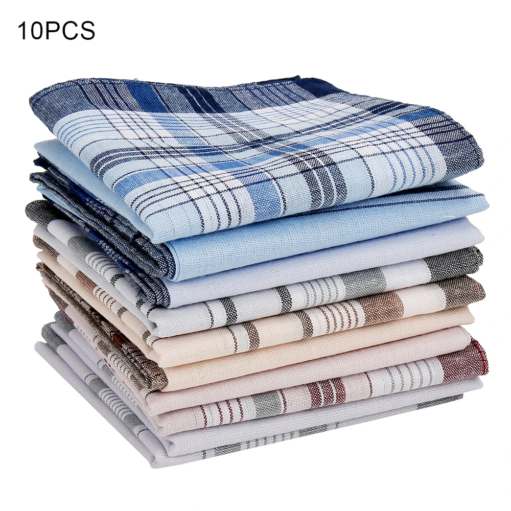 

10Pcs/lot Square Multicolor Plaid Stripe Men Women Pocket for Wedding Party Business Chest Towel Handkerchiefs Scarves 38*38cm