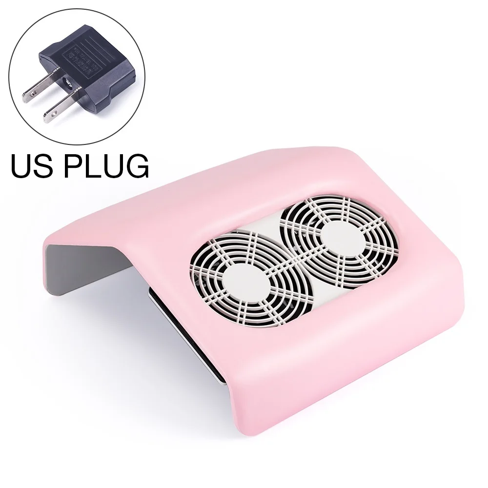 US Plug Мощный 65 Вт Мощный всасывающий пылесборник для ногтей пылесос для ногтей 3 вентилятора сильные всасывающие маникюрные инструменты с 3 мешками - Цвет: US Plug