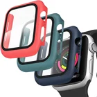 Чехол из поликарбоната для Apple Watch 7, Чехол 45 мм, 41 мм, Противоударная закаленная пленка, Защитное стекло для iWatch 6, 5, 4, 3, SE, 44 мм, 42 мм, 40 мм, 38 мм, чехол