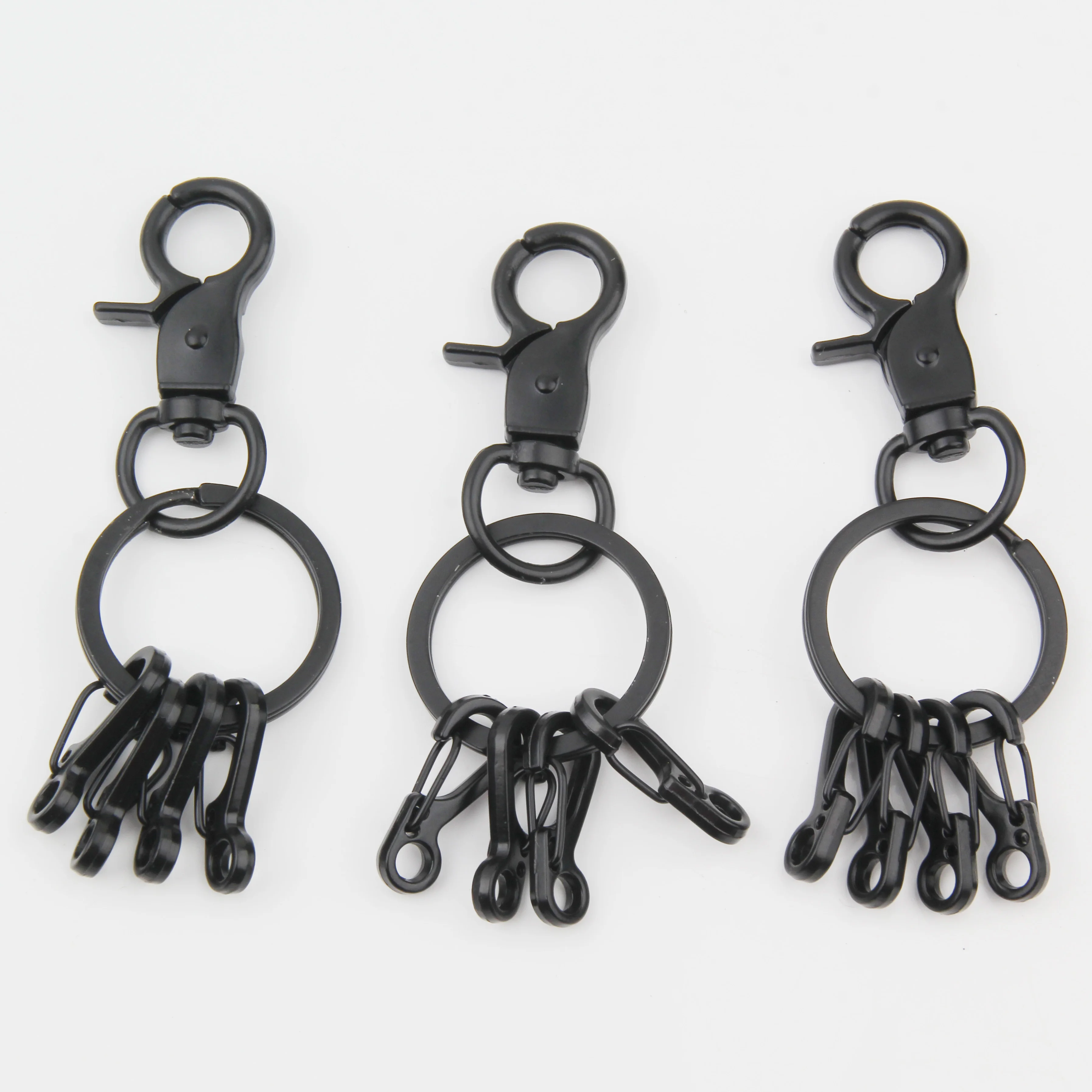 

5PCS Black DIY Multiple Metal Keychain Personalized Simple Design Car Key Bag DIY Pendant