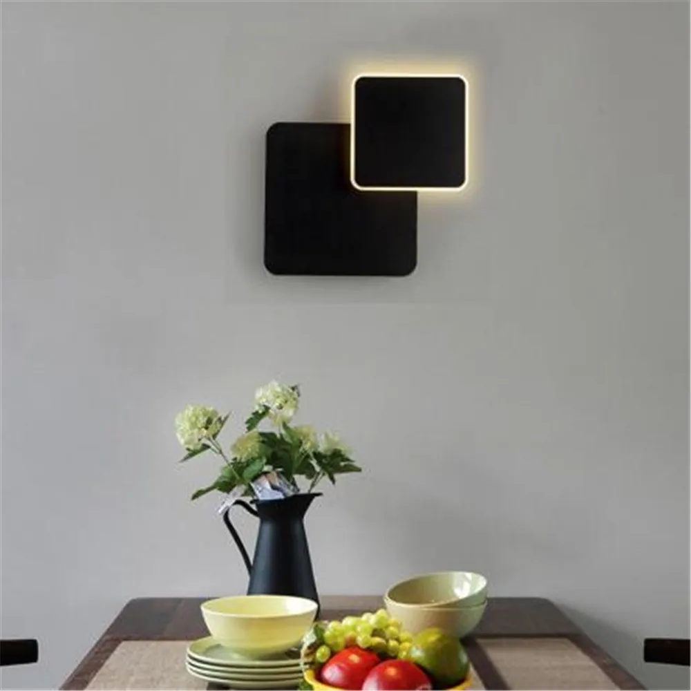 

Indoor LED Wall Lamp Living Room Decoration Wall Light Home Lighting Fixture Loft Stair Light Round/Square Aluminum AC90-260V