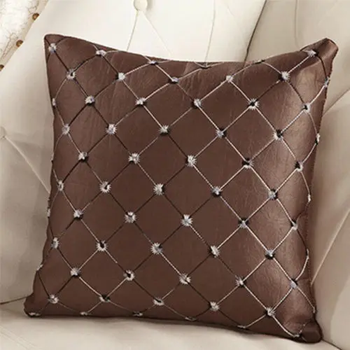 

Embroidered Plaid Pillow Cover Modern Style Square Pillow Case Sofa Car Home Decor Cushion Cover Pillow Cases