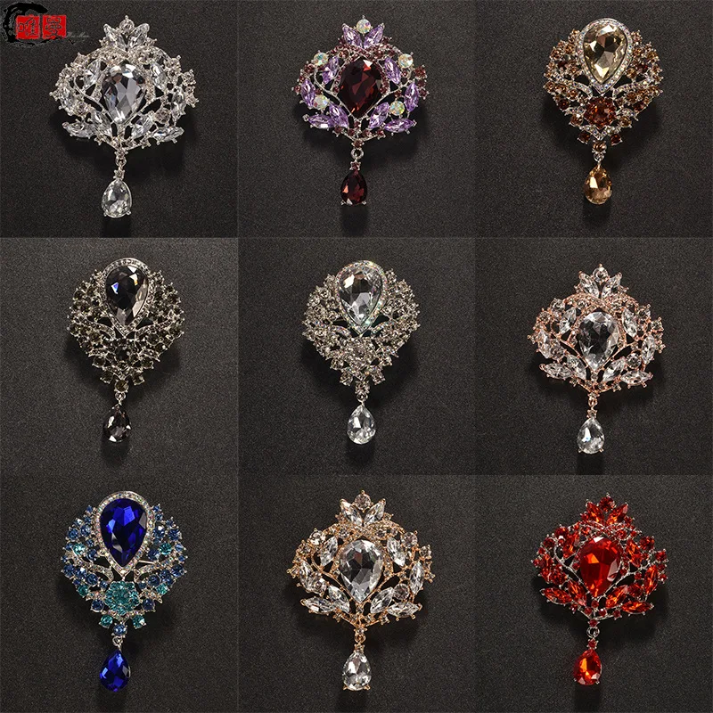 Брошь в европейском и американском стиле с кристаллами | Украшения аксессуары