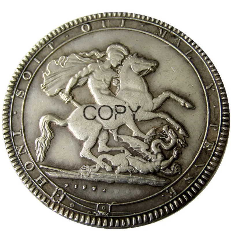 Великобритания 1818 король Джордж III Корона Посеребренная письмо край копия