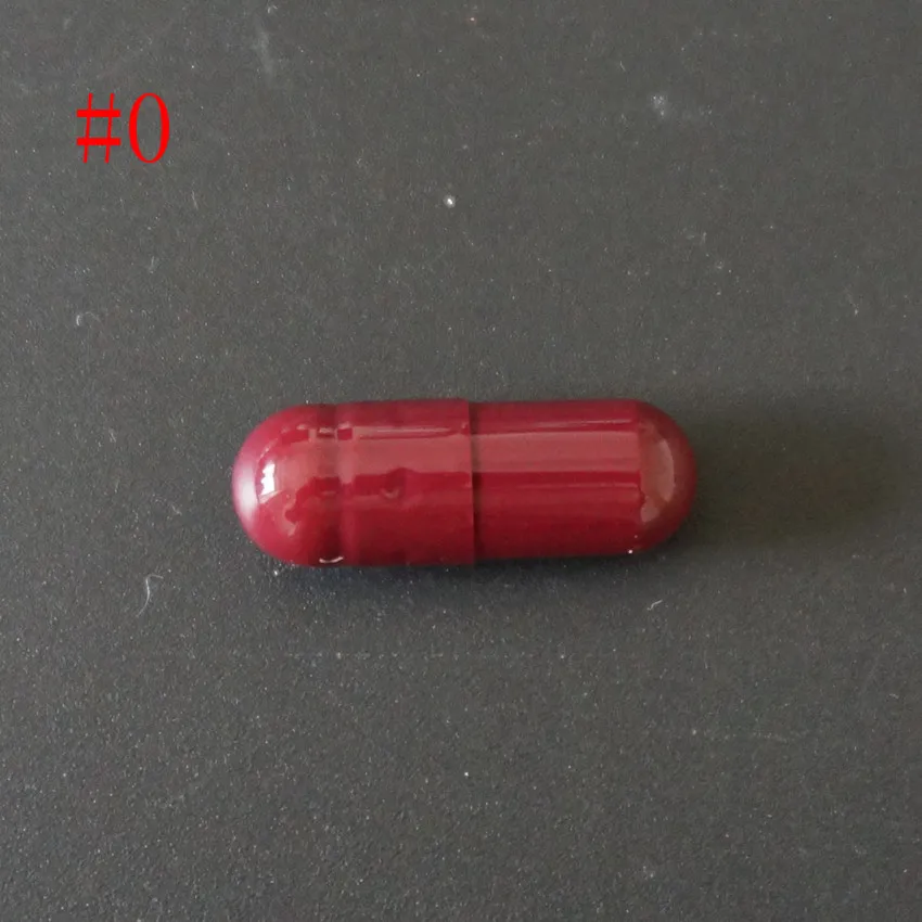 

0# 1000/2000/3000/5000/10000pcs Dark Red Empty High quality hollow gelatin capsules ,joined or separated capsules