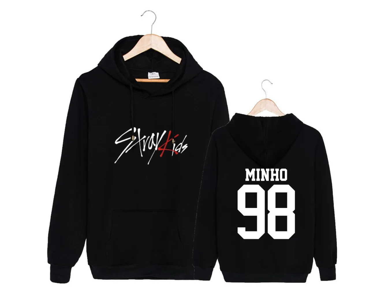Straykids/модный детский пуловер с капюшоном, бархатный пуловер больших размеров для мужчин и женщин - Цвет: black3