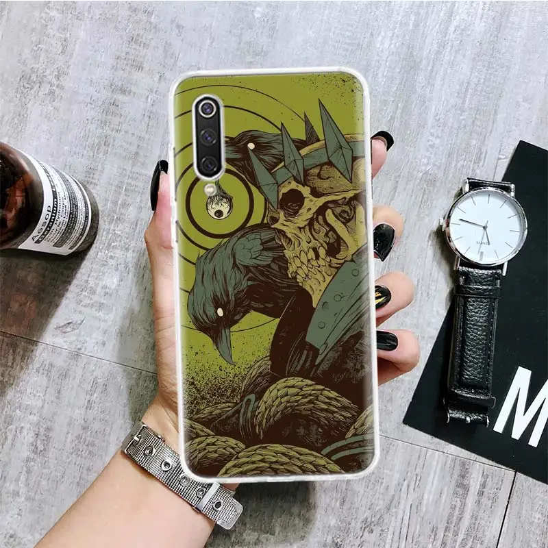 Чехол для телефона с вороной и темным черепом Xiaomi Redmi Note 10 9 8 11 Pro 11T 11S 10S 9S 9A 9C 9T 8T 8A 7