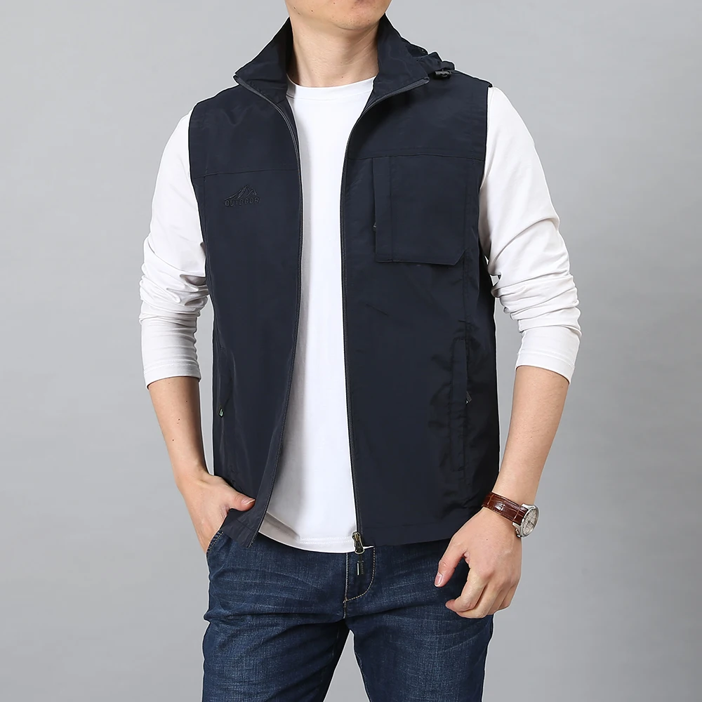 Жилет мужской летний без рукавов с несколькими карманами для путешествий