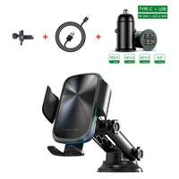 15w qi fast wireless car charger holder infrared sense auto clamp mobile phone holder for iphone 1211 pro max samsung s21 s8