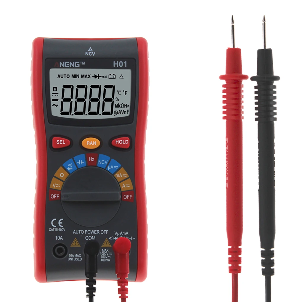 

ANENG H01 4000 Counts Multimeter Auto Range Digital Multimeter AC DC Voltage Current Resistance Tester Multimeter
