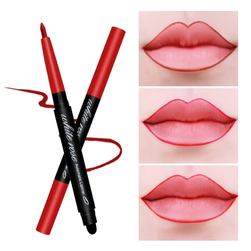 6 цветов стойкая для губ подводка матовая губная помада Двойная Головка