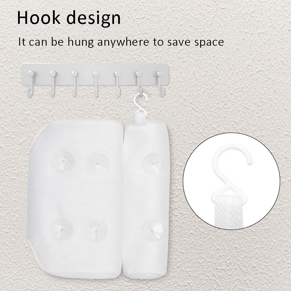 

2021 Breathable 3D Mesh Spa Bath Pillow with Suction Cups Neck and Back Support Spa Pillow for Home Hot Tub Bathroom Accessories