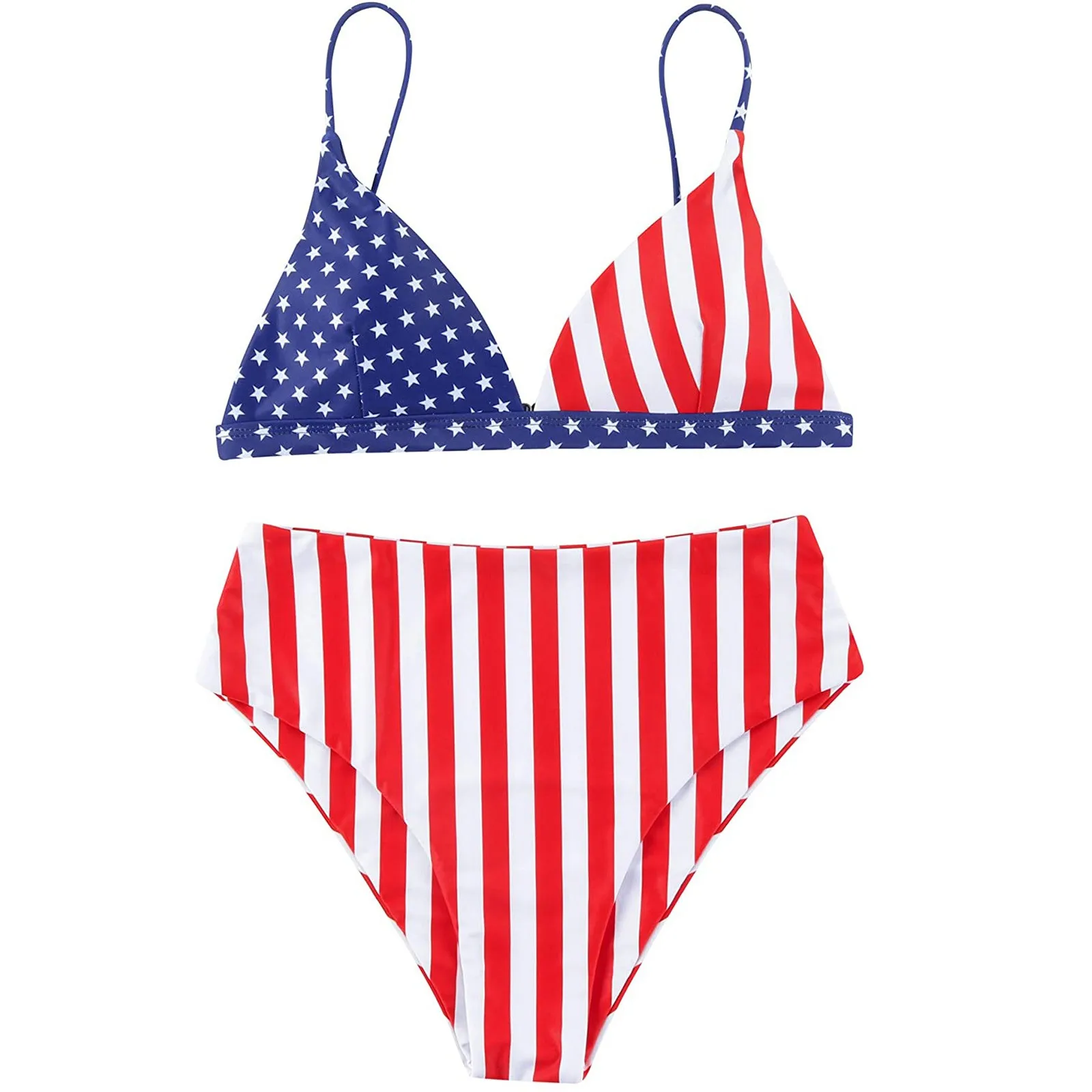 

Bikini Micro Swimwear Women American Flag Print High Cut Beach Bathing Suit High Waist Bikinis Set Summer Sexy Swimsuit Biquini