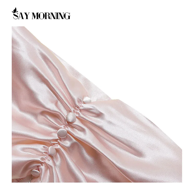 SAY MORNING женский укороченный топ с пышными рукавами открытой спиной длинным