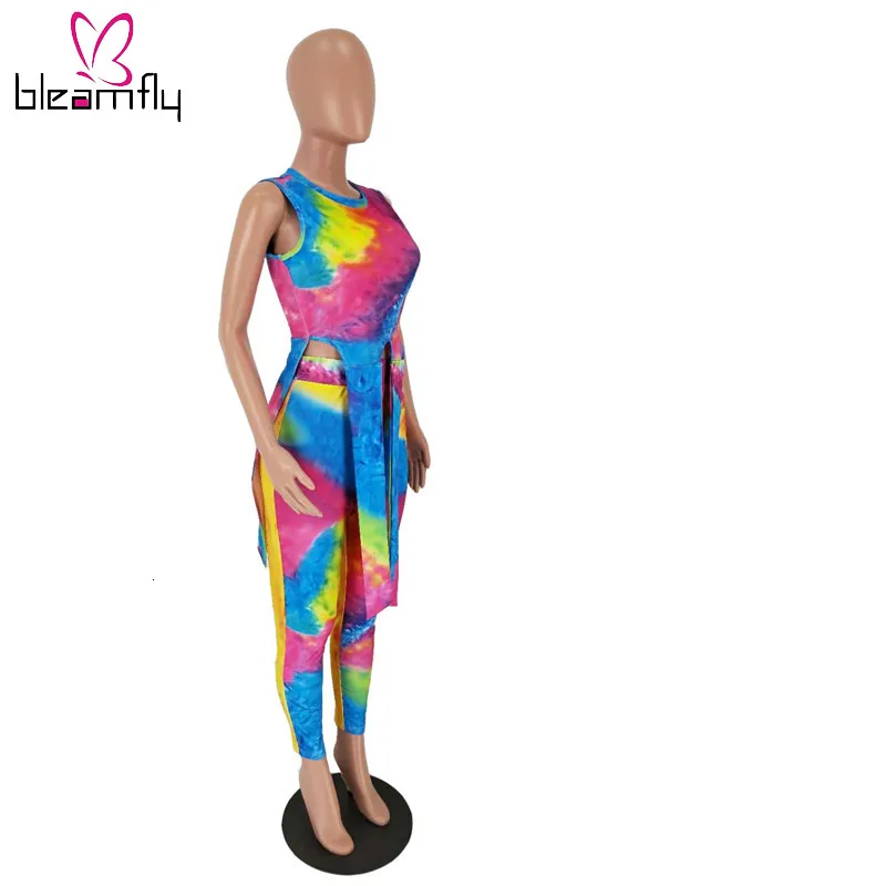 Женский новый летний костюм из двух предметов с принтом Галактика круглым