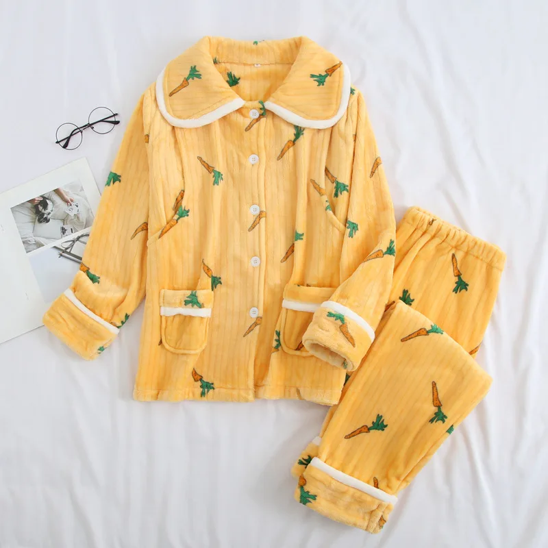 Fdfklak Flannel Pijama For Pregnant Womens Pajamas Sleepwear Maternity Winter Pijamas Tracksuit Nursing Pajama | Мать и ребенок
