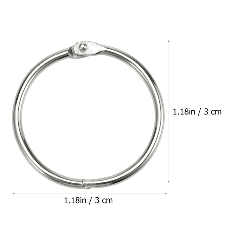 

1 Set 20 Pcs 3cm Loose Leaf Book Rings Binder Rings DIY Iron Rings Key Rings (Silver)
