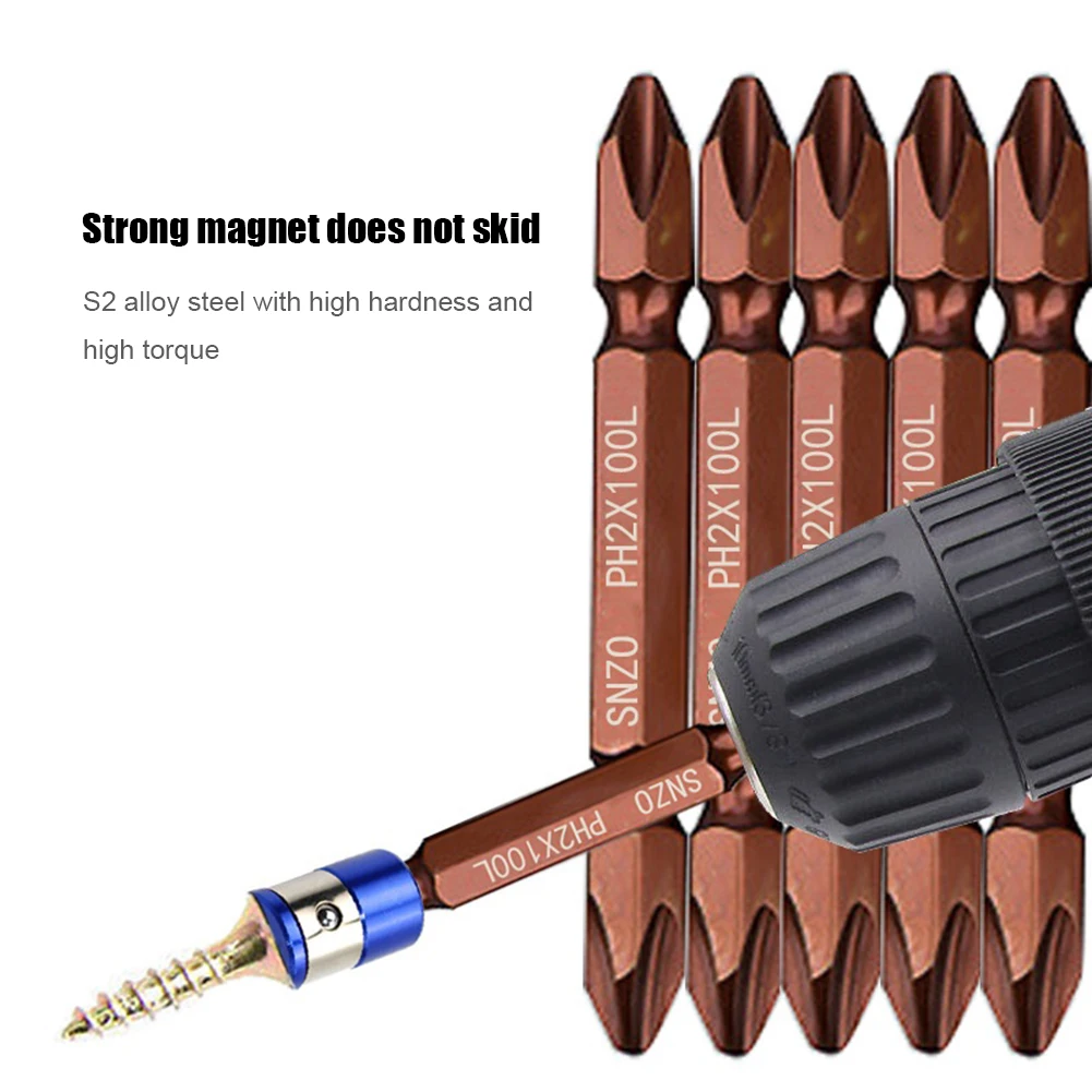 

10Pcs Slotted Screwdrivers Electric Drill Bit Set Practical Head Hex Shank Magnetic Anti Slip Tool Accessories
