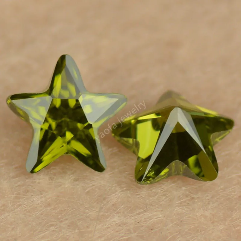 Оптовая продажа 2*2 ~ 10*10 мм светильник оливково зеленая фианиты россыпью камней