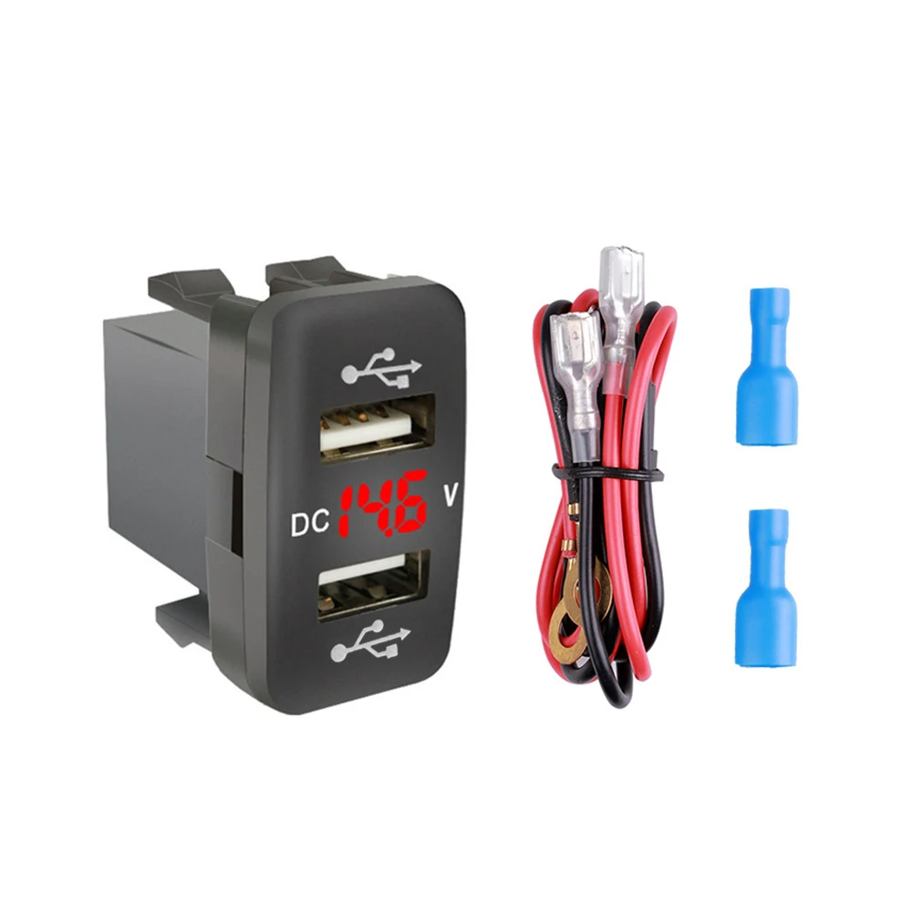 Автомобильное зарядное устройство с двумя USB-портами 2 1 А 12-24 В СВЕТОДИОДНЫЙ