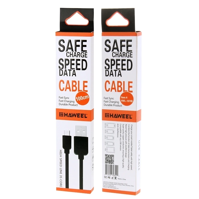 HAWEEL 1 м высокоскоростной 35 ядер Micro USB к синхронизации данных зарядный кабель для