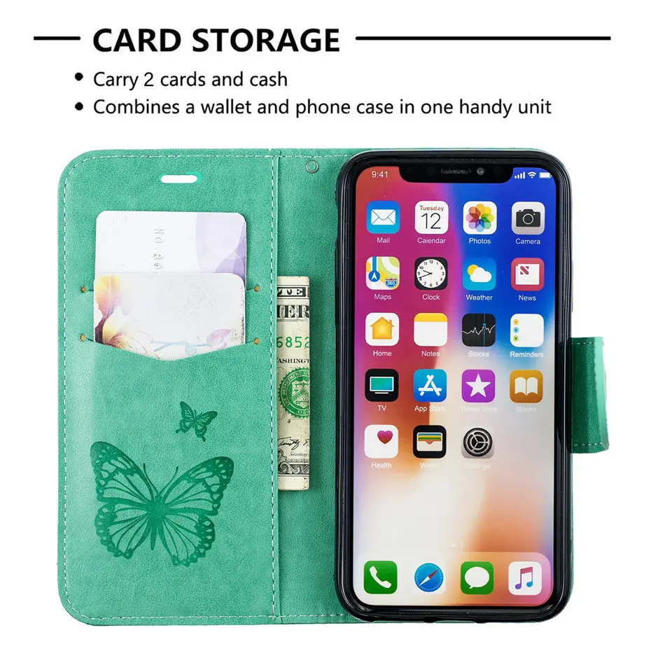 Милая рамка с медвежонком, кожаные флип-Чехлы для Apple iPhone 7, 8 Plus, 6 S, 5S, SE, книга, Fundas, слот для карт, кошелек, капа, сплошной цвет, P07F