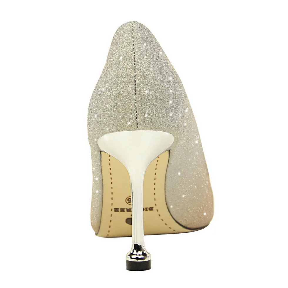 BIGTREE/Женская обувь на высоком каблуке Фиолетовые туфли лодочки с градиентом 2020