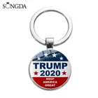 Высококачественный брелок для ключей с изображением Трампа 2020 Держи Америку, Дональда Трампа в честь Президента 2020, ювелирные украшения для ключей от машины из сплава