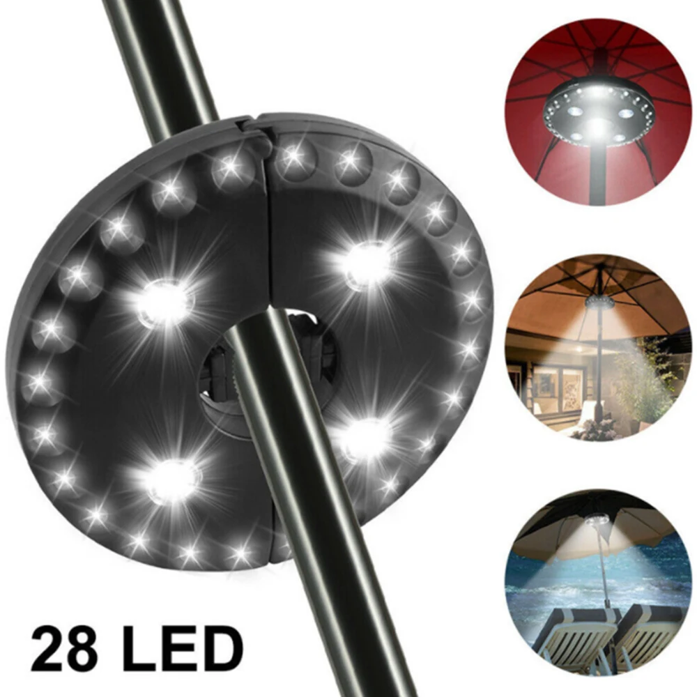 

Portable Umbrella Light28 LED Lights Outdoor Emergency Lighting Detachable Disc Hanging Light for Patio Umbrellas Camping Tents