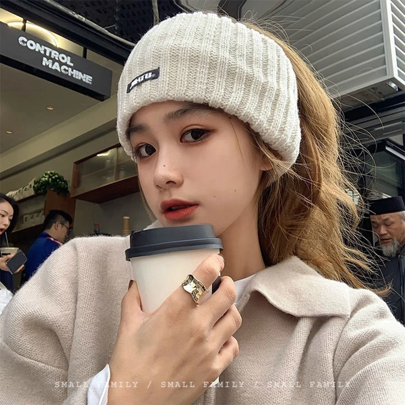 

Ins Blogger Net Red Headdress Solid Color Wool Wide-brimmed Headband Autumn and Winter Sports Hairband Hair Accessories AFS494