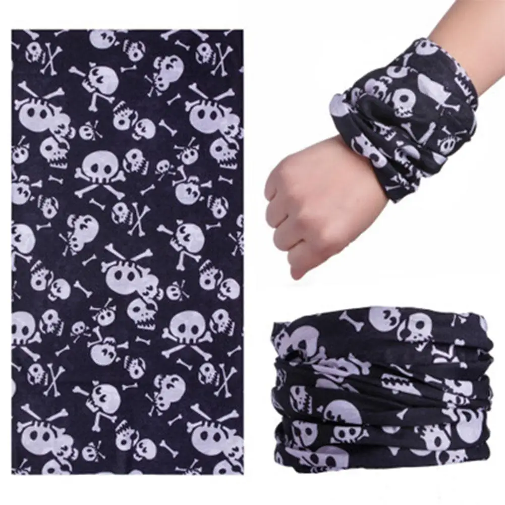 

Cycling Mask Riding Face Cover Multifunction Seamless Skull Pattern Magic Riding Mask Warm Scarf Halloween Props 25*50cm