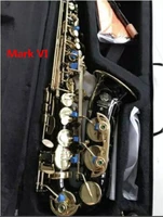 mark vi model black nickel gold key e flat alto saxophone eb tune sax full flower with reeds case accessories