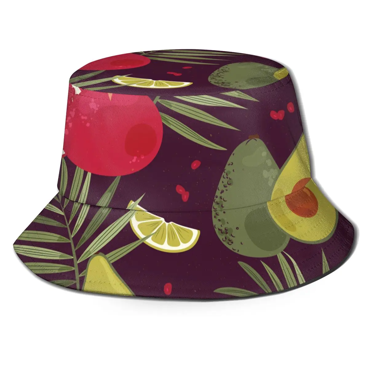 

2021 New Fisherman's Hat Unisex Fashion Bob Cap Tropical Fruits Palms Hip Hop Gorros Panama Windproof outdoor Bucket Hat