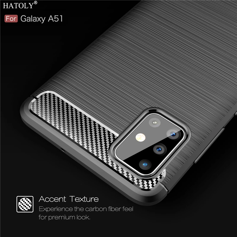 

Чехол для Samsung Galaxy A51, Мягкая силиконовая задняя крышка, ударопрочный ТПУ бампер, чехол из углеродного волокна для телефона Samsung Galaxy A51, чехол