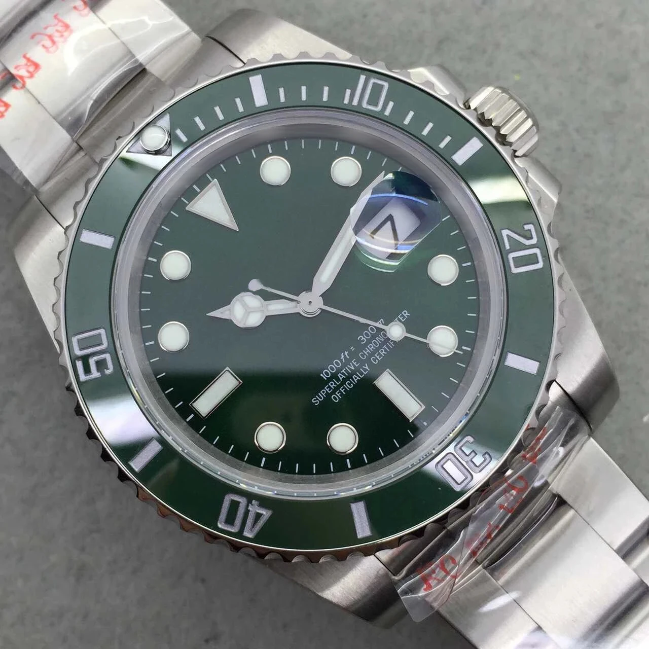Мужские механические часы 40 мм Submariner 116610 зеленые/Черные чистые керамические из