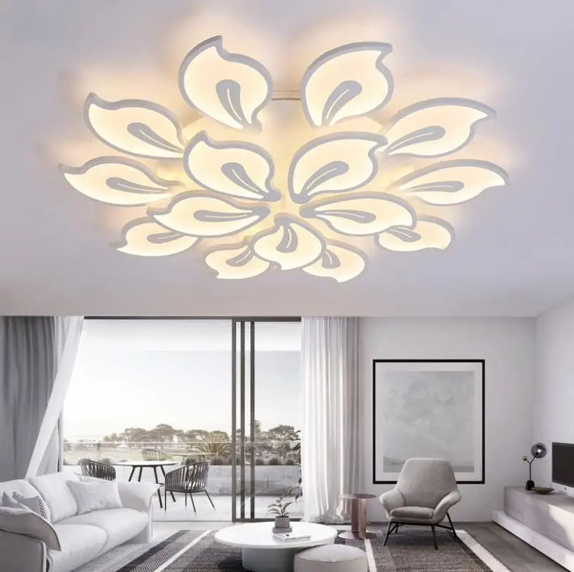 White Acrylic Modern LED Chandelier For Living Room Bedroom Lustres Large Ceiling Lighting Fixtures AC85-260V | Лампы и освещение
