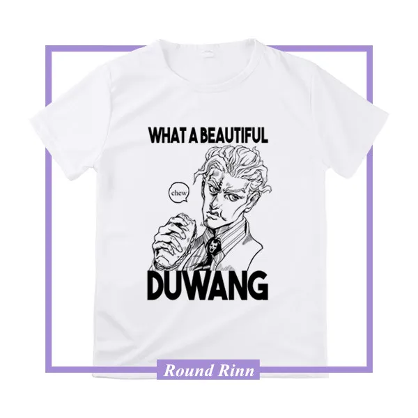 Футболка с принтом Необычные приключения Джоджо белый топ короткими рукавами