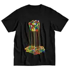 Футболка Шелдон Купер из теории Большого взрыва, Мужская футболка с коротким рукавом, с радужной абстракцией, с расплавленным кубом, уличная футболка, хлопковая футболка