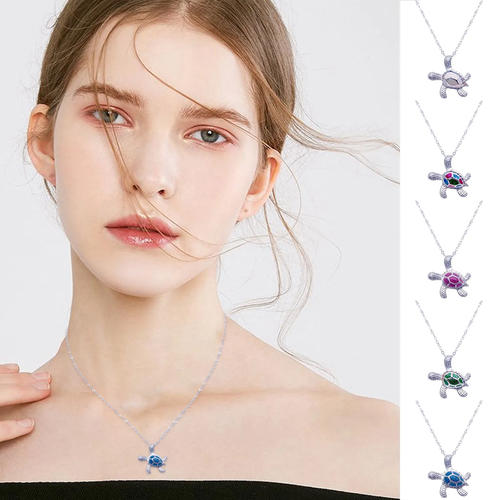 Морская черепаха океана голубой огненный опал инкрустация ювелирных изделий из