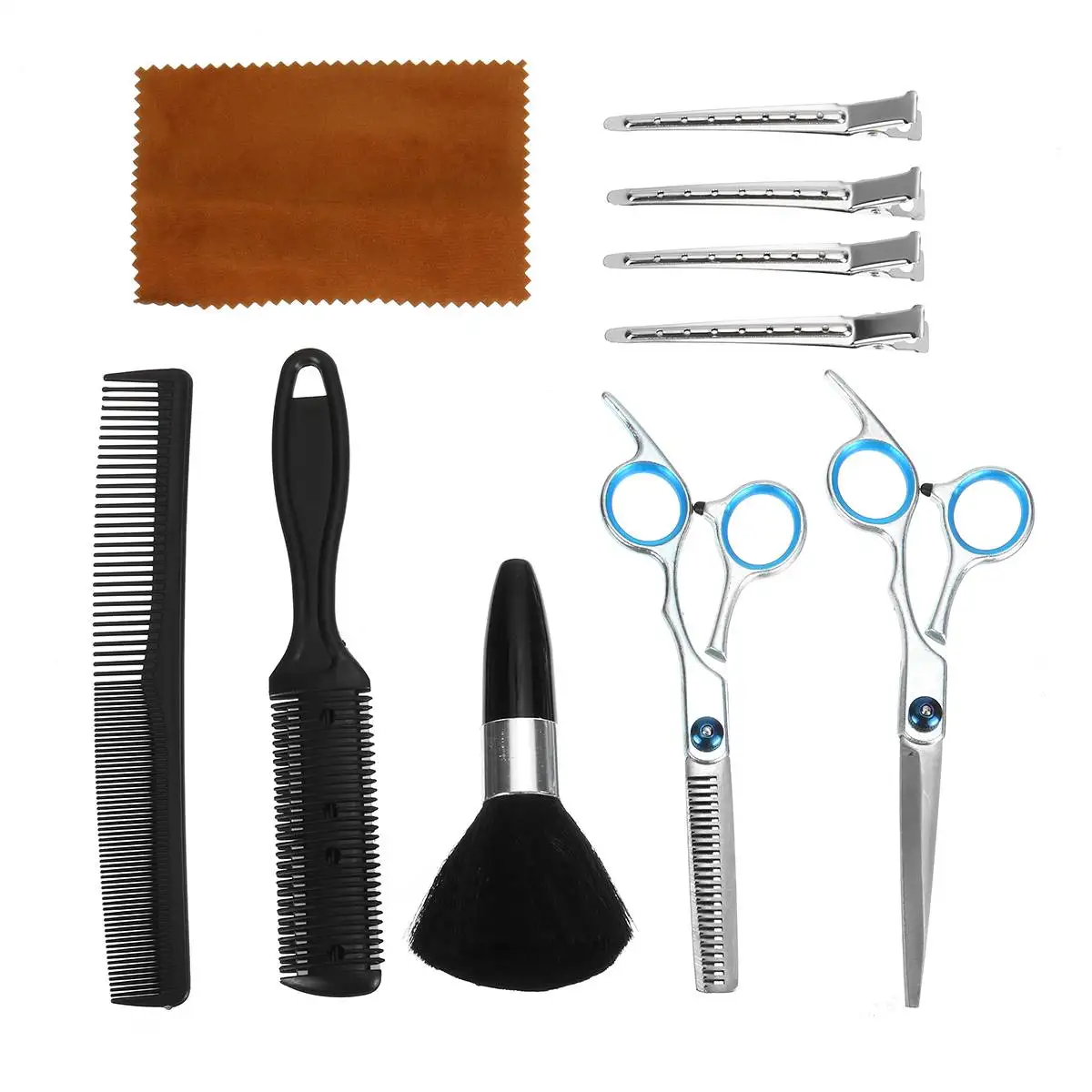 

12 PCS Hair Scissor Hairdressing Supplies Professional Hairdressing Barber Scissors Hair Cutting Kit Hair Straight Thinning Tool