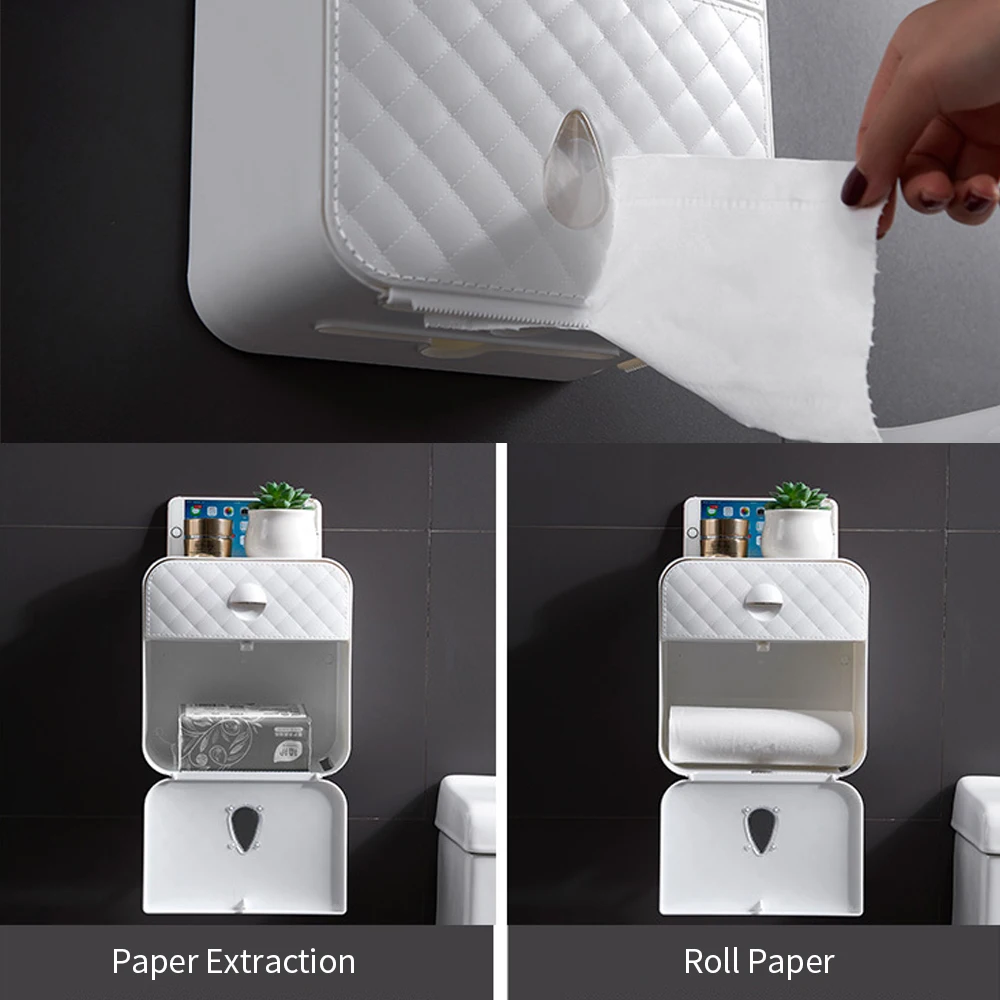 Hot Bathroom Paper Towel Holder Wall-Mounted Dispenser With Storage Box Coreless Toilet Tissue Extraction Dispen | Дом и сад