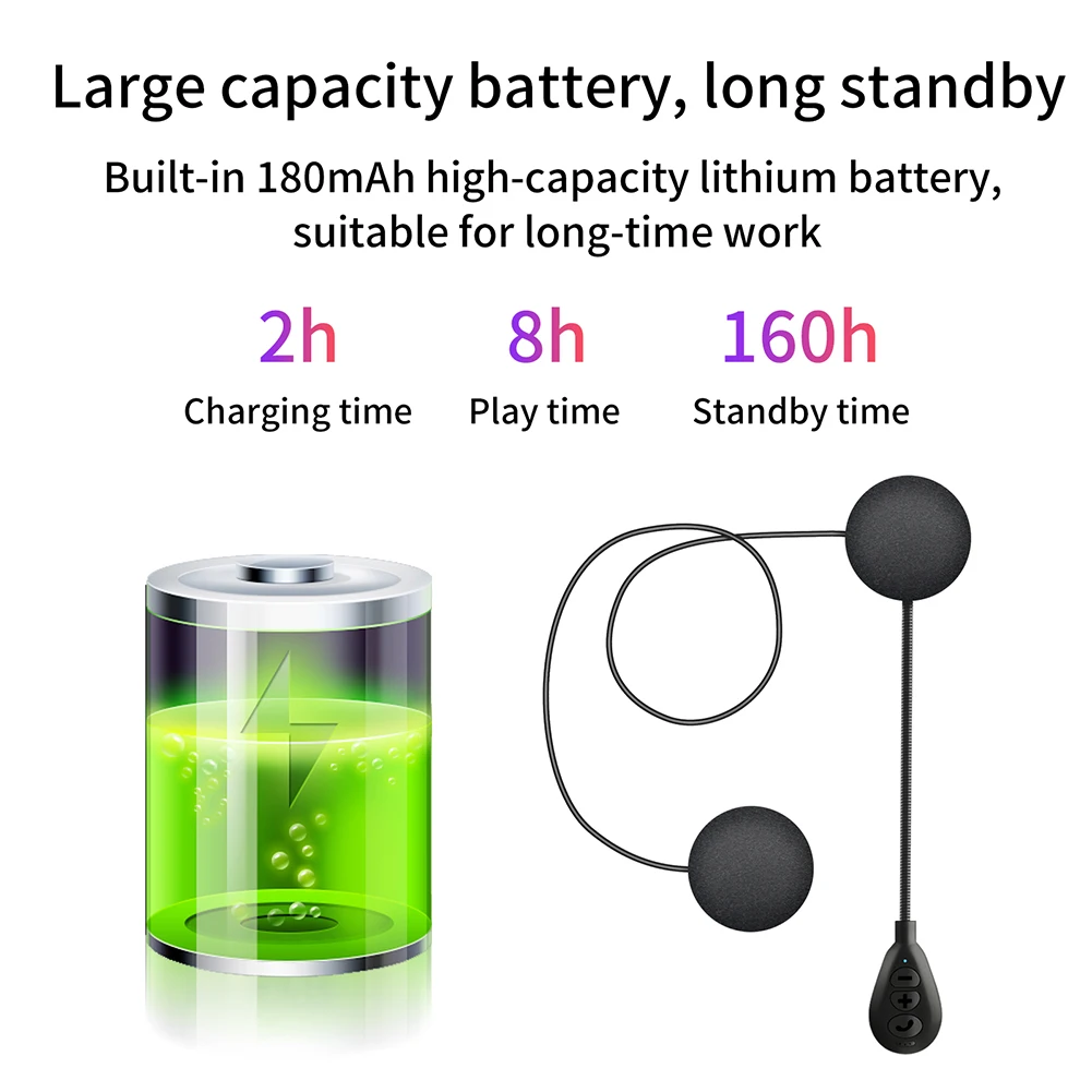 Гарнитура T6 для мотоциклетного шлема Bluetooth-совместимые Hi-Fi наушники с микрофоном