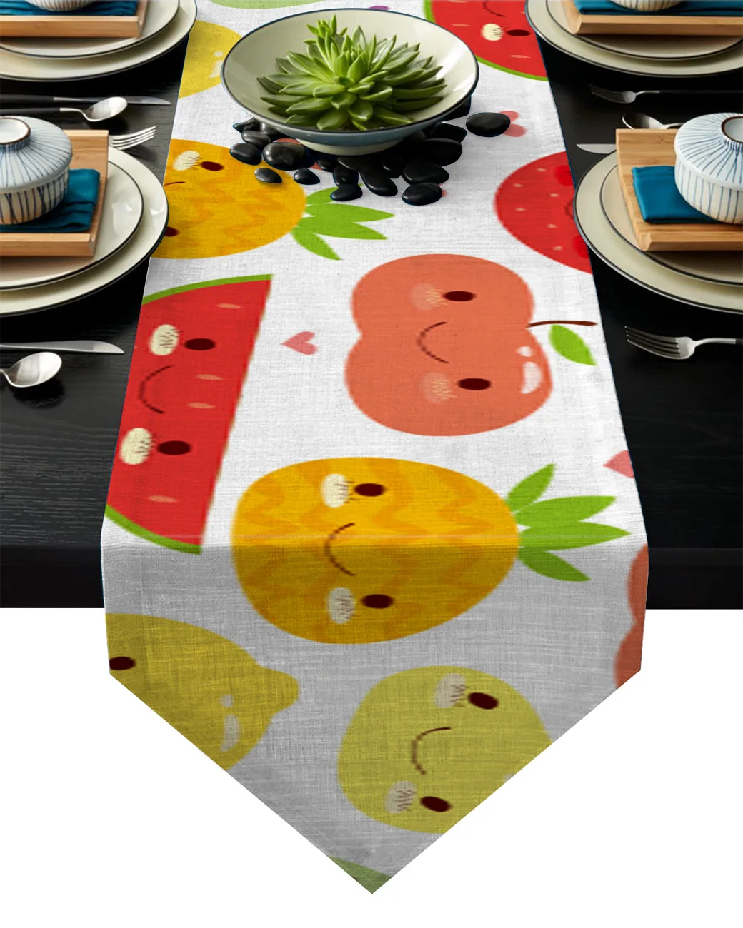 Длинная настольная дорожка с фруктами милый арбуз клубника Настольная скатерть