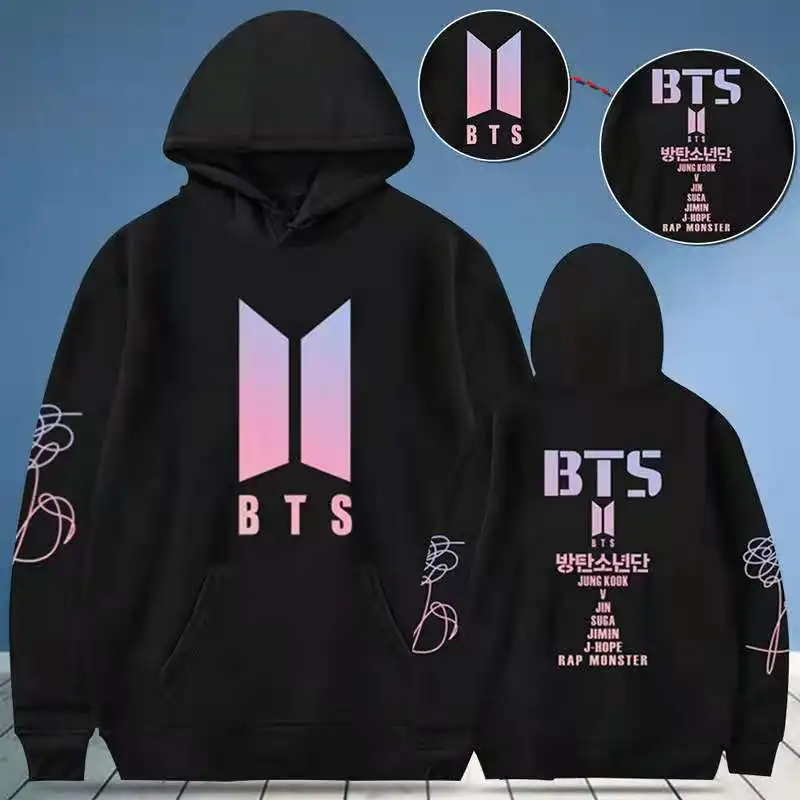 

Men Hoodie Korean Star Bulletproof Teenager Band Love Yourself JK Hoodie Custom men's Sweatshirt Kpop Pullover women's Sweat