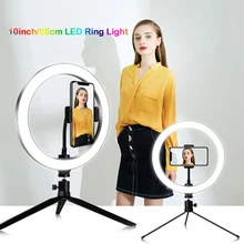 10inch/26cm Led Ring Light Selfie Ring Light Photography For Youtube Makeup Video Light With Tripod Phone Holder For Phone