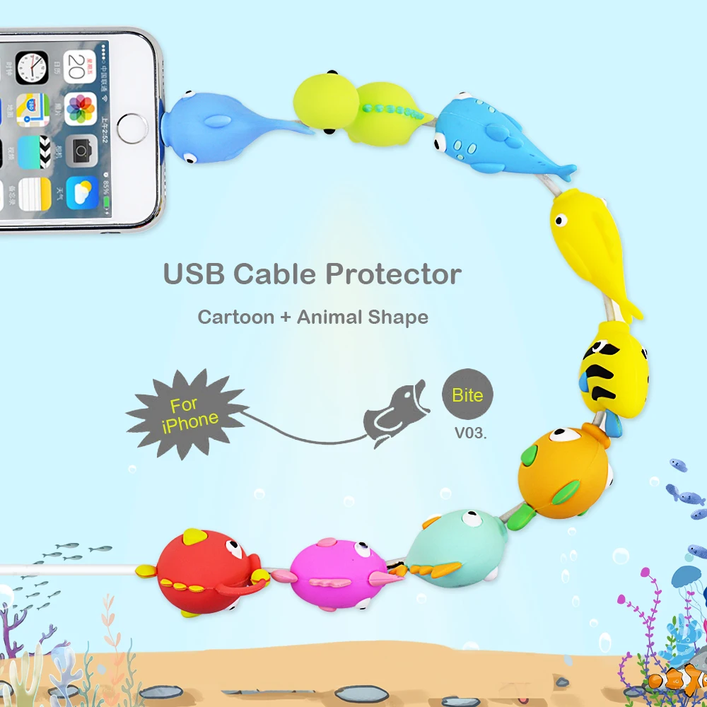 Защитный шнур CHIPAL USB для iPhone заряжающий провод органайзер передачи данных милый